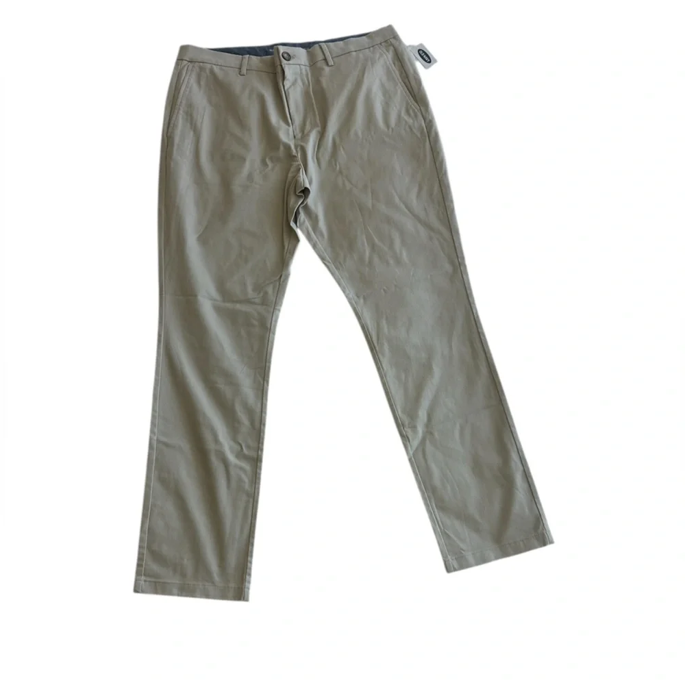 Old Navy Ultimate Slim Built-In Flex Chino Khakis Pants Beige Size 36 x 32